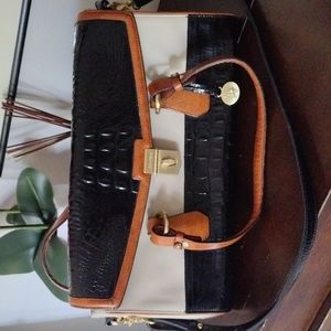 Rare Vintage Brahmin Tri Colored Handbag Shoulder Bag